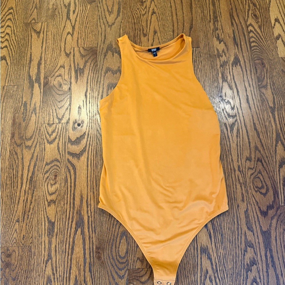 Express Orange Bodysuit with Classic Scoop Neckline